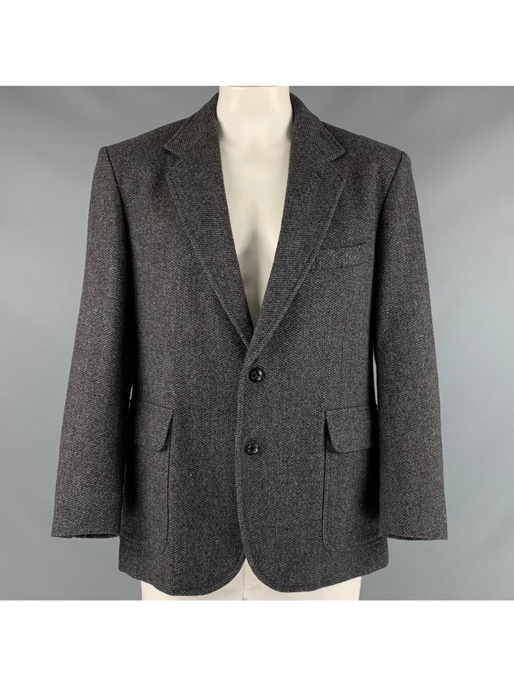 PENDLETON Size 44 Blue Tweed Wool Notch Lapel Sport Coat